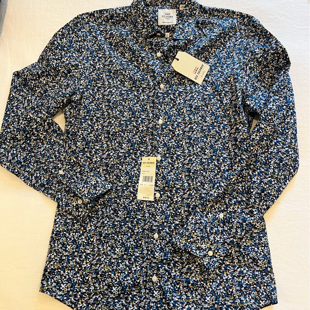 Ben Sherman Tailored Dress shirt, Men’s size 15 neck 32/33, multi color, NWT